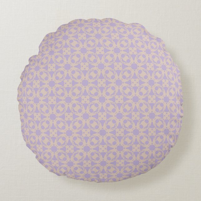 Serene Lavender Mosaic Round Pillow Rundes Kissen (Vorderseite)