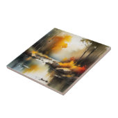 Serene lebendige Landschaft der Herbstflüsse Fliese (Seite)