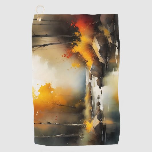 Serene lebendige Landschaft der Herbstflüsse Golfhandtuch (Vorderseite)