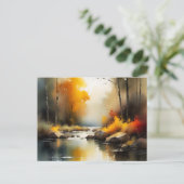 Serene lebendige Landschaft der Herbstflüsse Postkarte (Stehend Vorderseite)