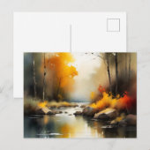 Serene lebendige Landschaft der Herbstflüsse Postkarte (Vorne/Hinten)