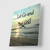 SERENE LIESS GO UND LIESS GOTT OCEAN FOTO QUADRATISCHE WANDUHR (Winkel)