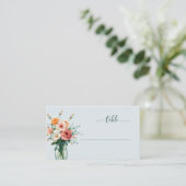 Serene Light Blue Floral Table Sign Platzkarte (Stehend Vorderseite)
