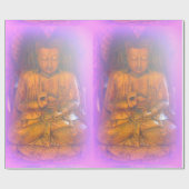 serene lila Aura sitzender Buddha Packpapier (Flach)