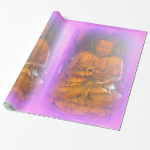 serene lila Aura sitzender Buddha Packpapier