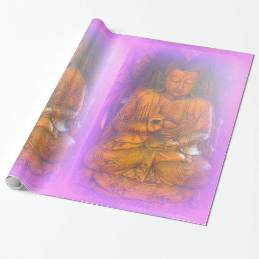 serene lila Aura sitzender Buddha Packpapier (Ungerollt)