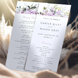 Serene Lilac Wedding Program Card Einladung