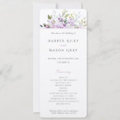Serene Lilac Wedding Program Card Einladung (Vorderseite)