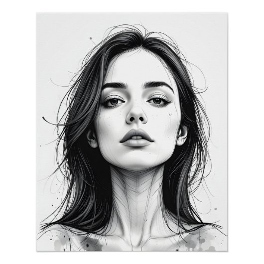 Serene Line Portrait Poster (Vorderseite)