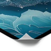 Serene Lotus Mandala: Blaue und grüne Meditation K Poster (Ecke)