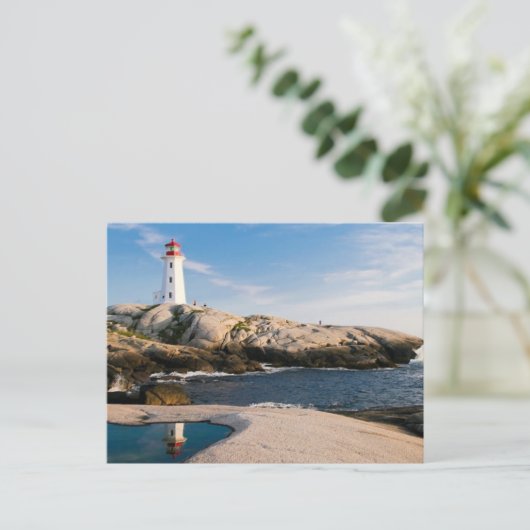 Serene Louisbourg Lighthouse Nova Scotia Postcard Postkarte (Stehend Vorderseite)