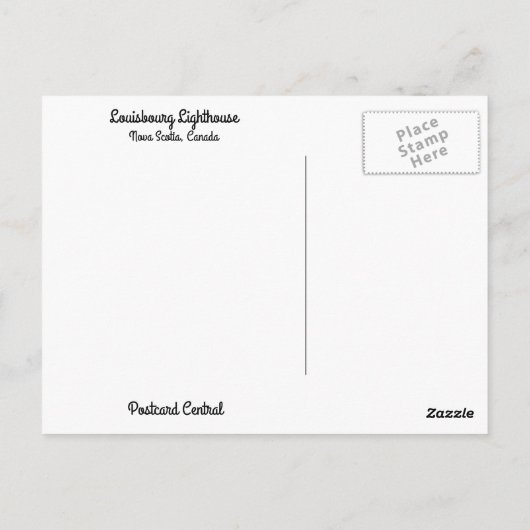 Serene Louisbourg Lighthouse Nova Scotia Postcard Postkarte (Rückseite)