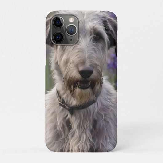 Serene Majesty: Wolfhound sitzt in einer Lila Iris Case-Mate iPhone Hülle (Rückseite)