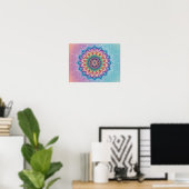 Serene Mandala: Ein Pastel Kaleidoskop Poster (Heimbüro)