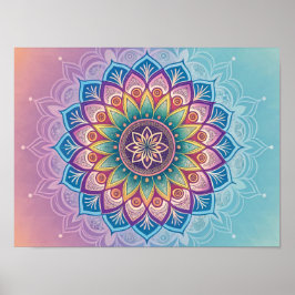 Serene Mandala: Ein Pastel Kaleidoskop Poster