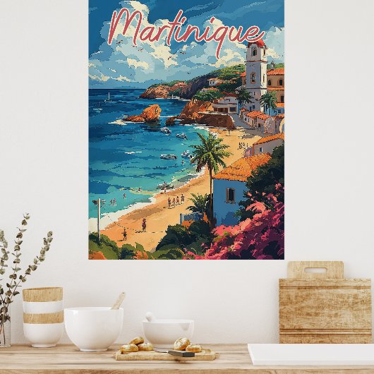 Serene Martinique Beachscape Poster (Küche)