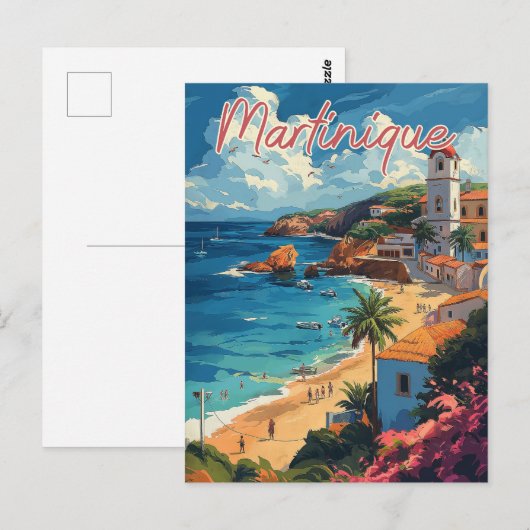Serene Martinique Beachscape Postkarte (Vorne/Hinten)