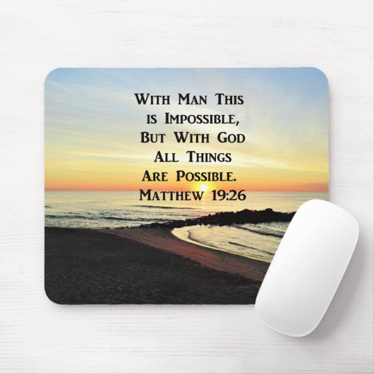 SERENE MATTHEW 19:26 SUNRISE SCRIPTURE MOUSEPAD (Mit Mouse)