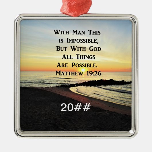 SERENE MATTHEW 19:26 SUNRISE SCRIPTURE ORNAMENT AUS METALL (Vorne)