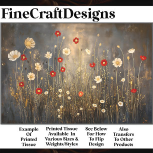 Serene Meadow Blume bei Nacht S4 Decoupage Seidenpapier