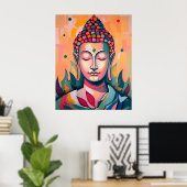 Serene Meditation Buddha Abstrakt Artwork Poster (Heimbüro)