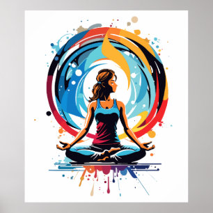 Serene Meditation Energiefluss Kunst Poster