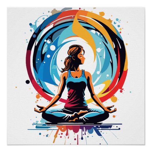 Serene Meditation Energiestrom Kunst Poster (Vorderseite)