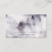Serene Meditation Instructor Mist Trees Watercolor Visitenkarte (Vorderseite)