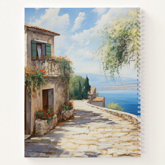 Serene Mediterranean Coastal Spiral Notebook Notizblock (Rückseite)