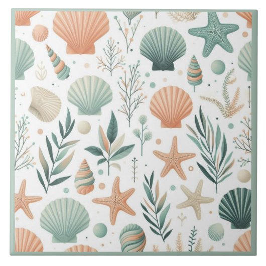 Serene Meereswelt Fliese (Vorderseite)