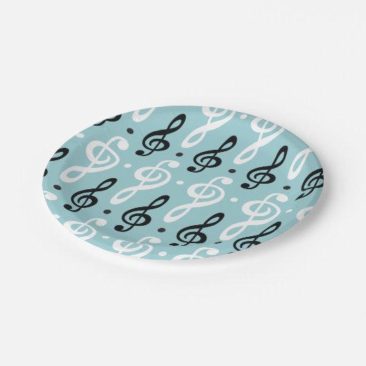 Serene Melodies Treble Clef Pappteller (Schrägansicht)