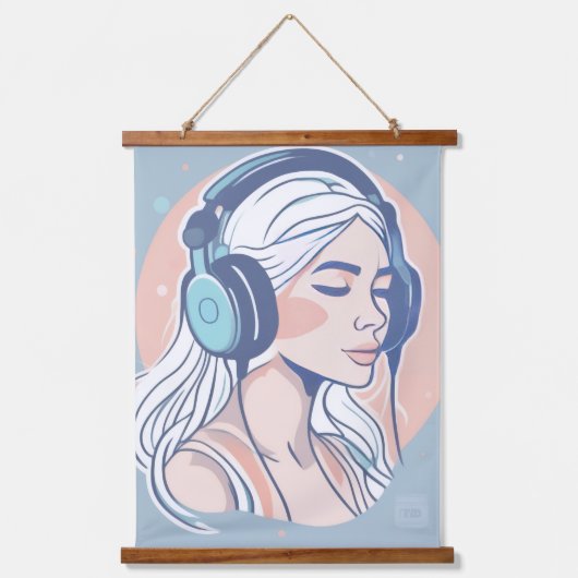 Serene Melodies Wandteppich mit Holzrahmen (Vorderseite)