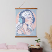 Serene Melodies Wandteppich mit Holzrahmen (Schlafzimmer)