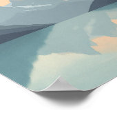 Serene Minimalist Mountain Sunset Poster (Ecke)