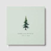 Serene Mint Evergreen Tree Gästebuch (Vorderseite)