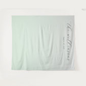 Serene Mint Gradient Calligraphy Wandteppich (Vorderseite (Horizontal))