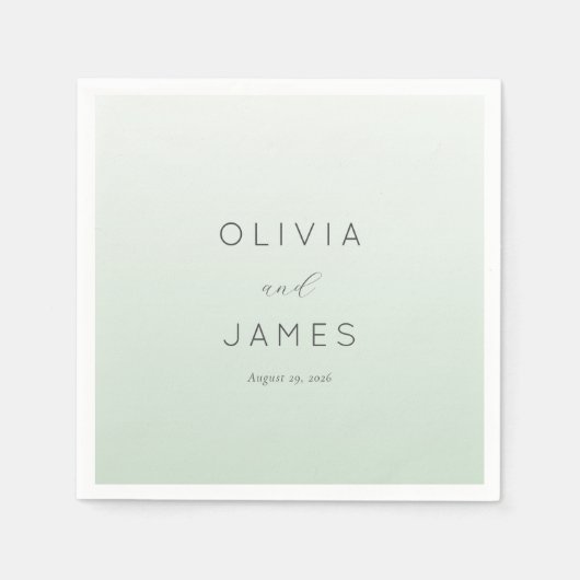 Serene Mint Minimalist Typographic Serviette (Vorderseite)