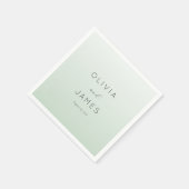 Serene Mint Minimalist Typographic Serviette (Ecke)