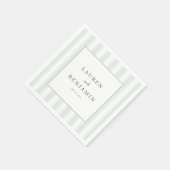 Serene Mint Striped Elegancy Serviette (Ecke)