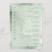 Serene Mint Watercolor Zeremonienplan Programm (Rückseite)