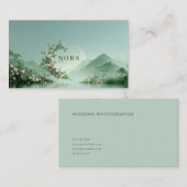 Serene Misty Lake Pale Pink Rose Zen Mountain Visitenkarte (Vorne/Hinten)