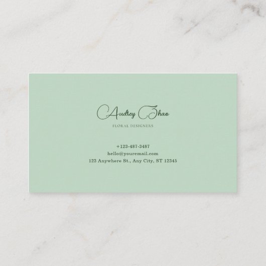 Serene Misty Lake Pink Rose Floral Arch Mountain Visitenkarte (Rückseite)