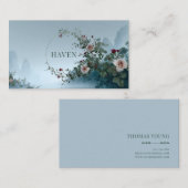 Serene Misty Lake Rose Vine Elegant Gold Frame Visitenkarte (Vorne/Hinten)