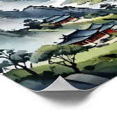 Serene Misty Mountains, ruhige Landschaft Poster (Ecke)