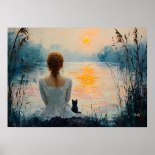 Serene Momente: Naturinspirierte abstrakte Ölmaler Poster