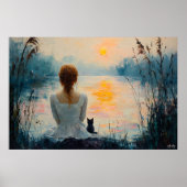 Serene Moments: Nature Inspiriert Abstrakter Ölsti Poster (Vorne)
