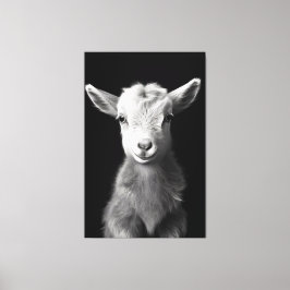 Serene Monochromatic Baby Goat Portrait Leinwanddruck