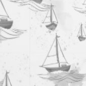 Serene monochromatische Segelboote Muster Tapete (Naht)