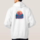 Serene Montabeach Minimalistisch Ocean Kreatives T Hoodie (Rückseite)