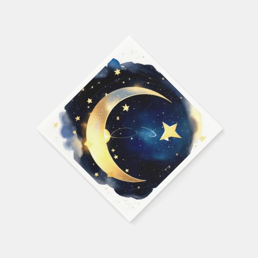 Serene Moon and Stars Delight Boy Baby Dusche Serviette (Ecke)